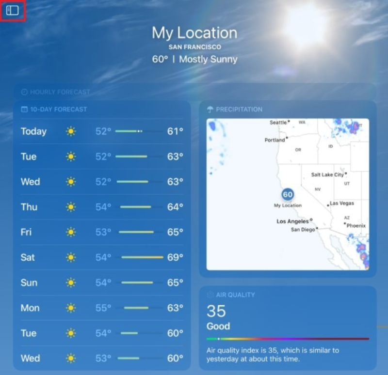  updated how to change weather location on ipad
