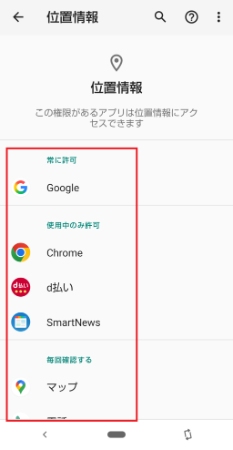 Androidの位置情報をオフ