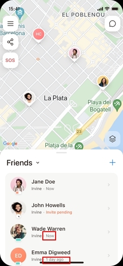 iシェアリングでの時間表示