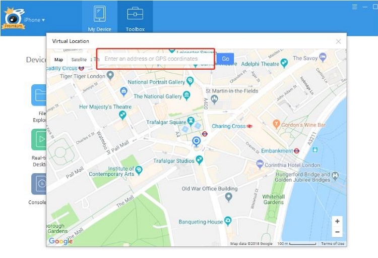 itools input fake location