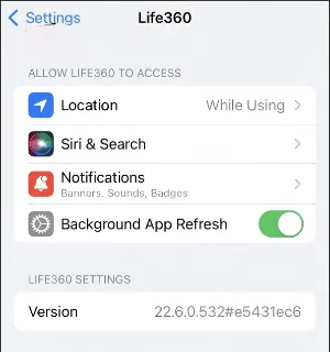 life360 enable background app refresh