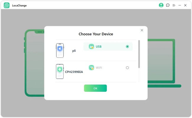 locachange choose iphone device