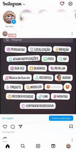 localização do postagem Instagram