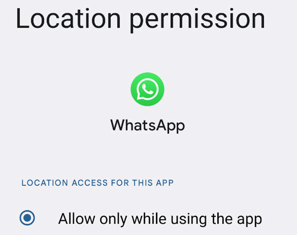 location permission whatsapp