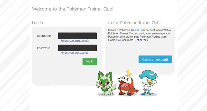 Join the Pokémon Trainer Club!