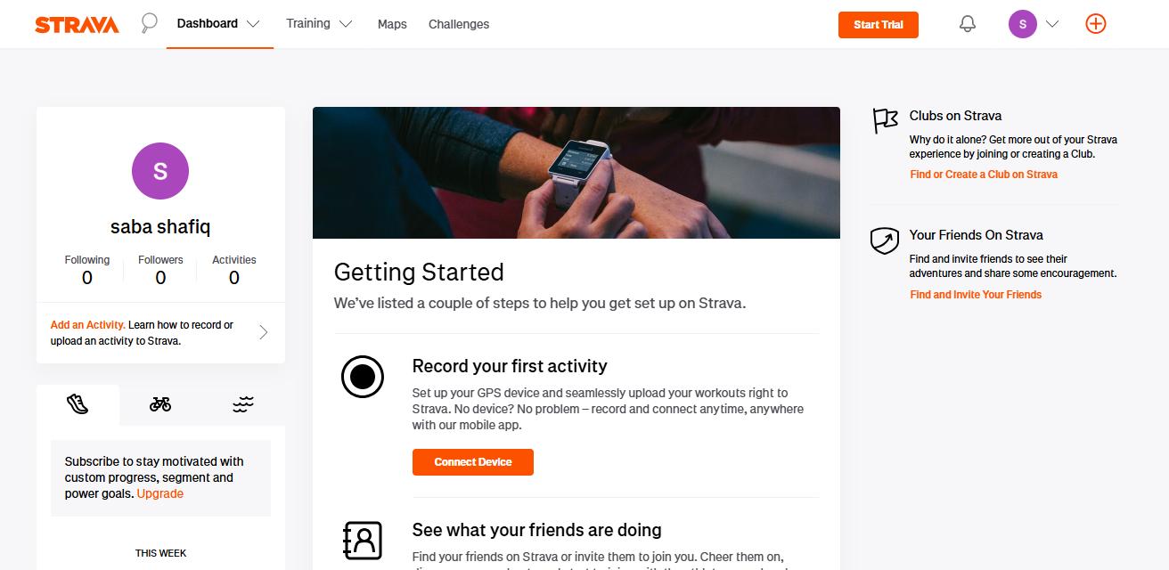 log in strava website