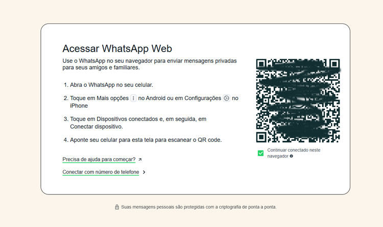 log in WhatsApp web
