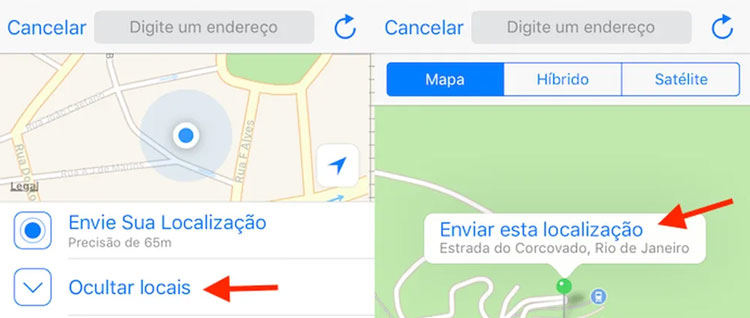 mandar localizacao fixa whatsapp ios