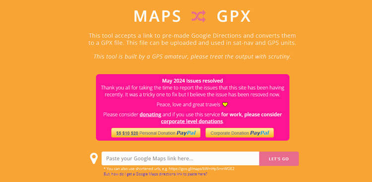 mapstogpx site