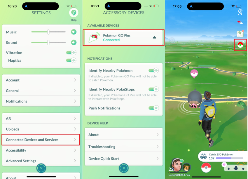 mocpogo go catcher connection success