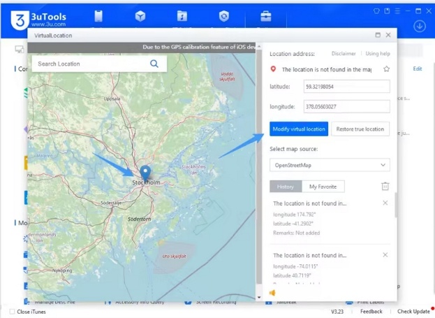 modify virtual location successfully