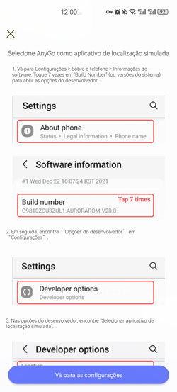 modo de desenvolvedor android