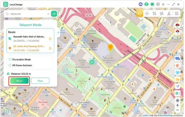 move to the selected location