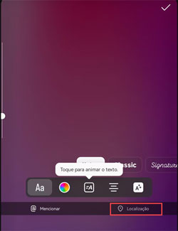 mudar cor de localização no Instagram