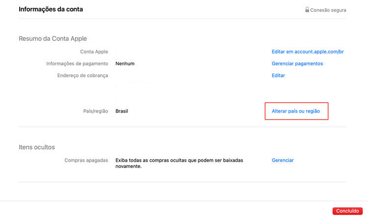 mudar localização do iPhone no PC