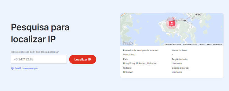 nordvpn localizar ip