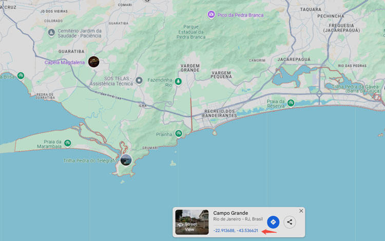 Como saber coordenadas pelo Google Maps