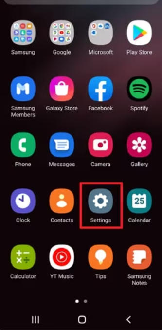 open settings on android