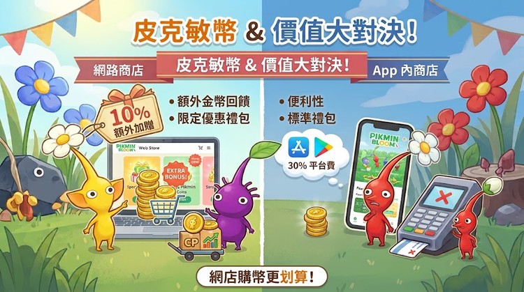 皮克敏網路商店vs App內購