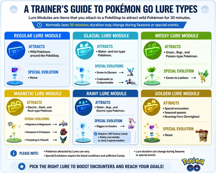 pokemon go lure modules types