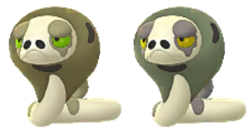 ポケモンGOのスナヘビ 通常色と色違い