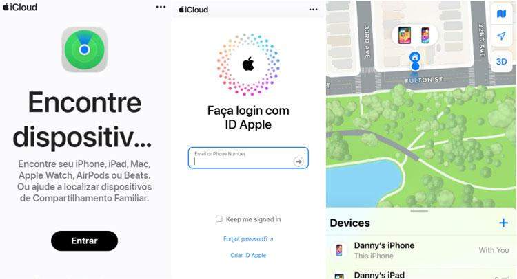 rastrear iPhone pelo Android