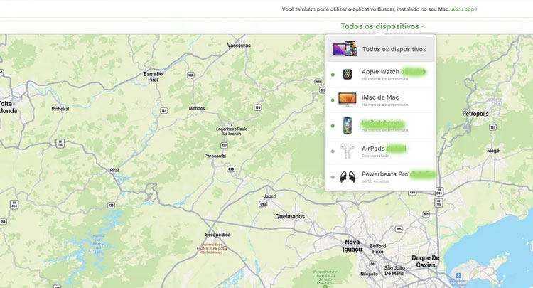 rastrear iPhone pelo app Buscar