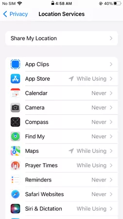 check app permissions