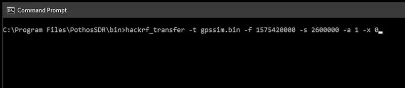 run command to transmit the targeted location