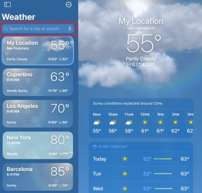  updated how to change weather location on ipad