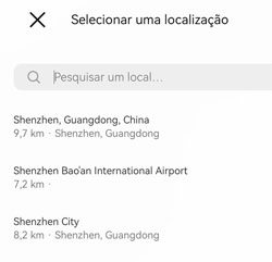 selecionar uma localização