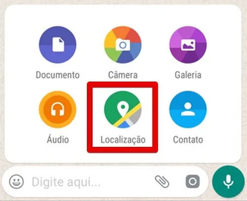 selecione localizacao whatsapp android