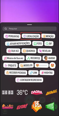 selecione localização