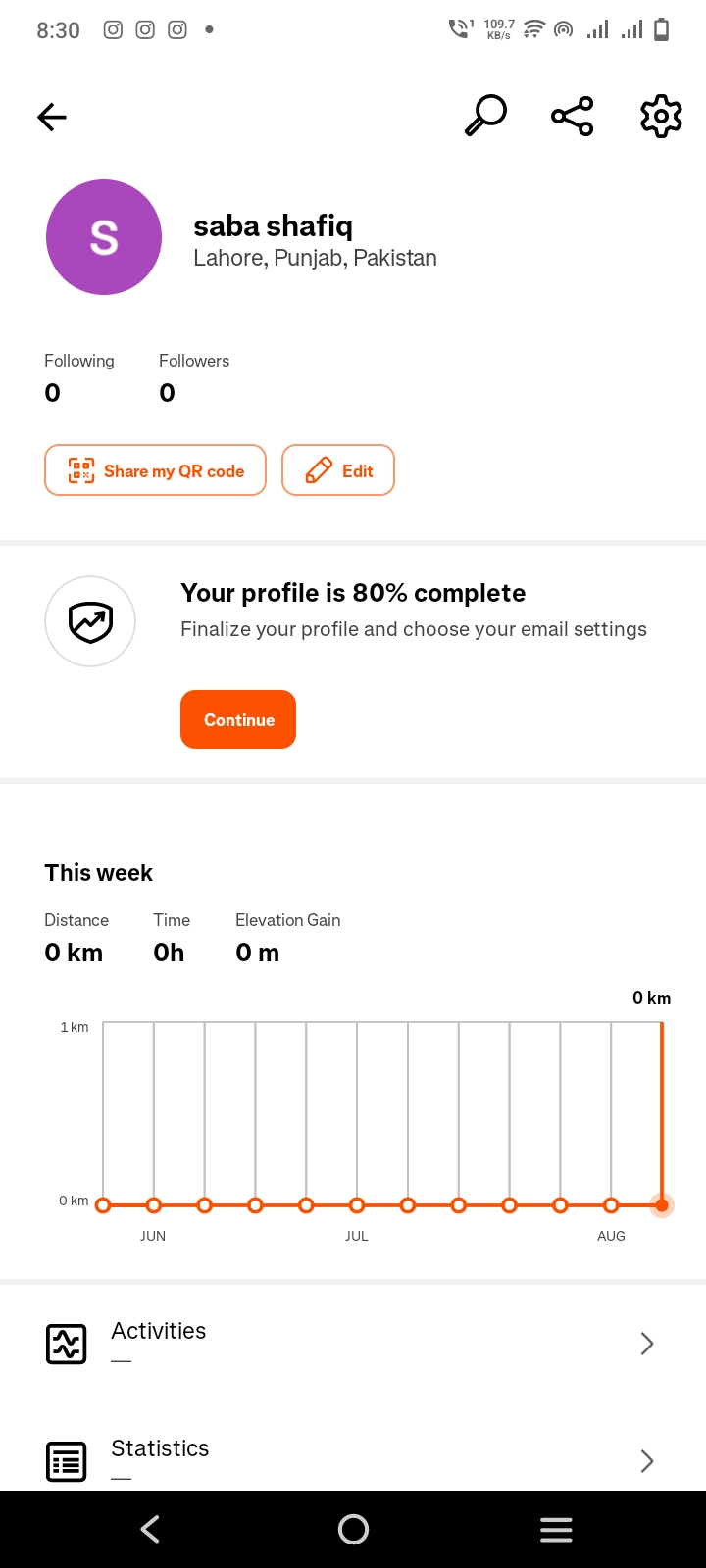 select edit profile on strava