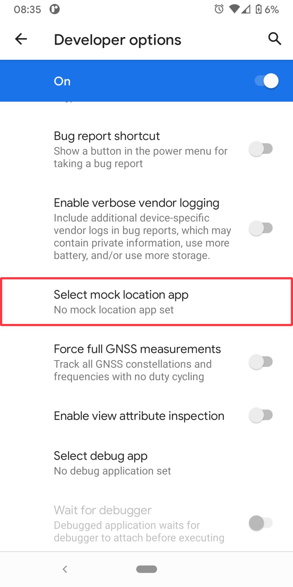 select mock location app on android