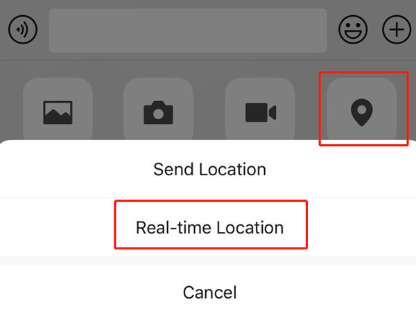 send real time location wechat