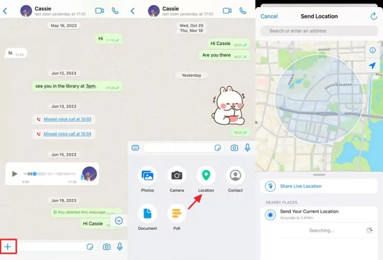 share location on whatsapp iphone