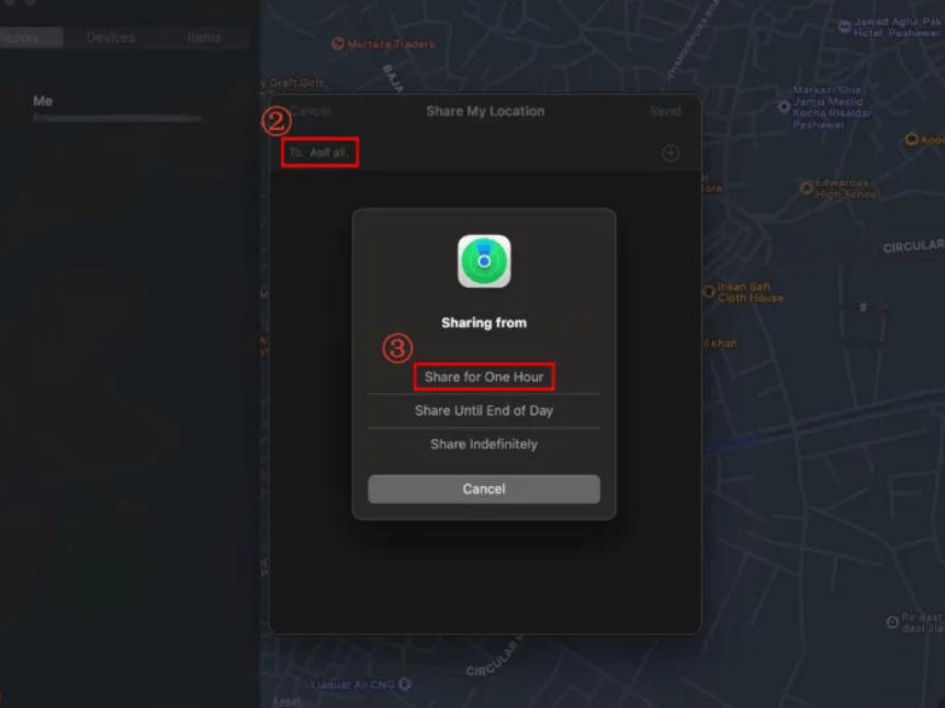 share location with find my on mac