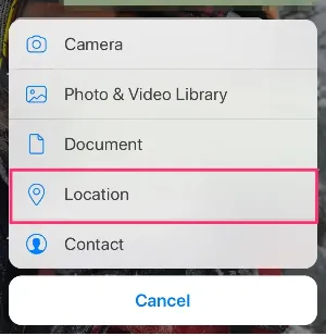 share a pin location on whatsapp