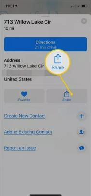 share the pin location