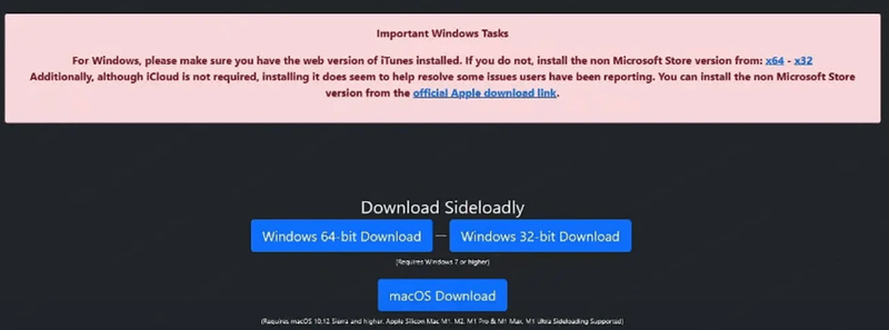 sideloadly-webpage