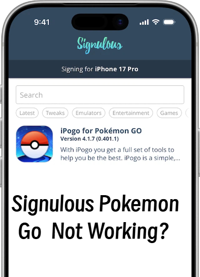 signulous pokemon go not working