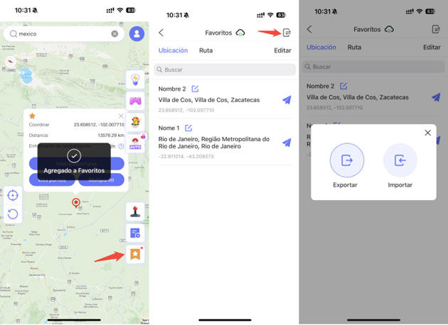 Sincronización de rutas