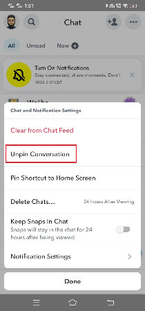 snapchat-unpin-conversation