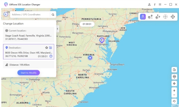 start to modify location