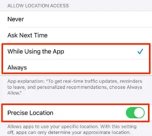 turn off location permission iphone