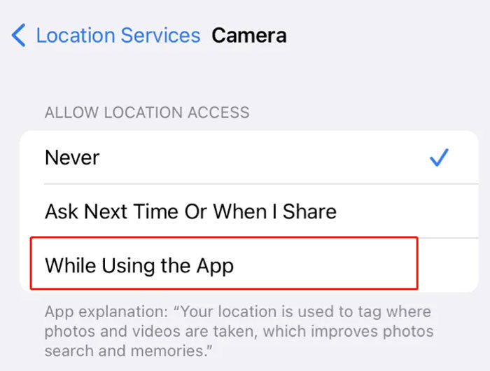 take geotag photo iphone