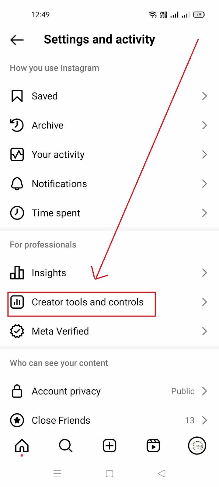 tap creator tools and controls