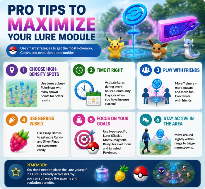 tips to maximize pokemon go lure modules