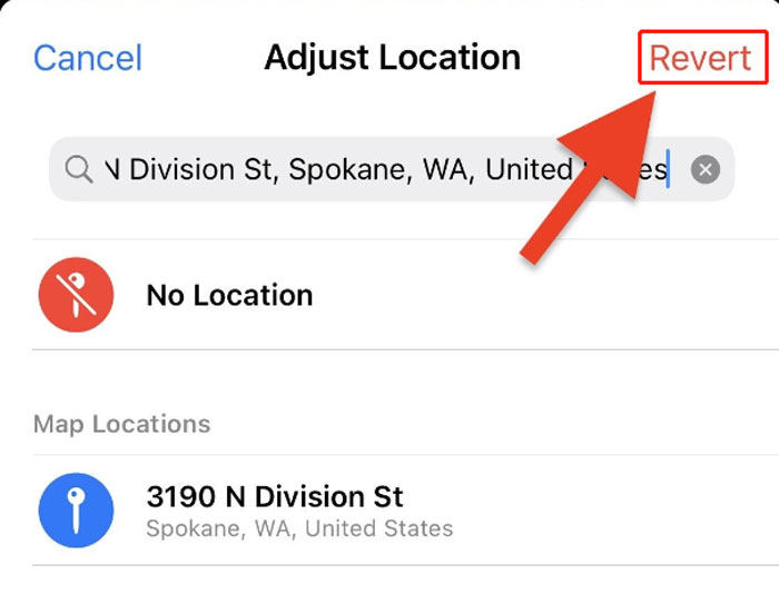 to revert original location